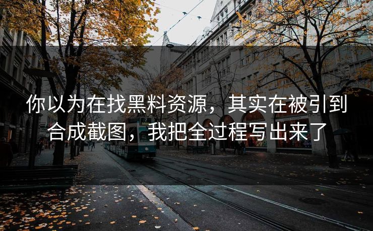 你以为在找黑料资源，其实在被引到合成截图，我把全过程写出来了